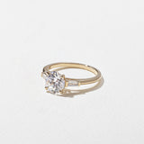 Round Lab Grown Diamond Three Stone Engagement Ring