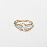 Round Lab Grown Diamond Three Stone Engagement Ring