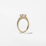 Round Lab Grown Diamond Three Stone Engagement Ring