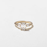 Emerald Lab Grown Diamond Three Stone Engagement Ring