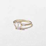 Emerald Lab Grown Diamond Three Stone Engagement Ring