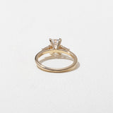 Emerald Lab Grown Diamond Three Stone Engagement Ring