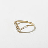 0.25 TCW Round, Tapered baguette & Princess- V Shape Wedding Band