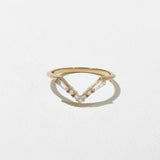 0.25 TCW Round, Tapered baguette & Princess- V Shape Wedding Band
