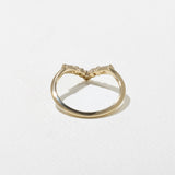 0.25 TCW Round, Tapered baguette & Princess- V Shape Wedding Band