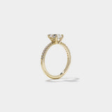 Pear Lab Grown Diamond Pave Setting Engagement Ring