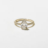 Pear Lab Grown Diamond Pave Setting Engagement Ring