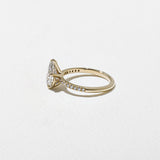 Pear Lab Grown Diamond Pave Setting Engagement Ring