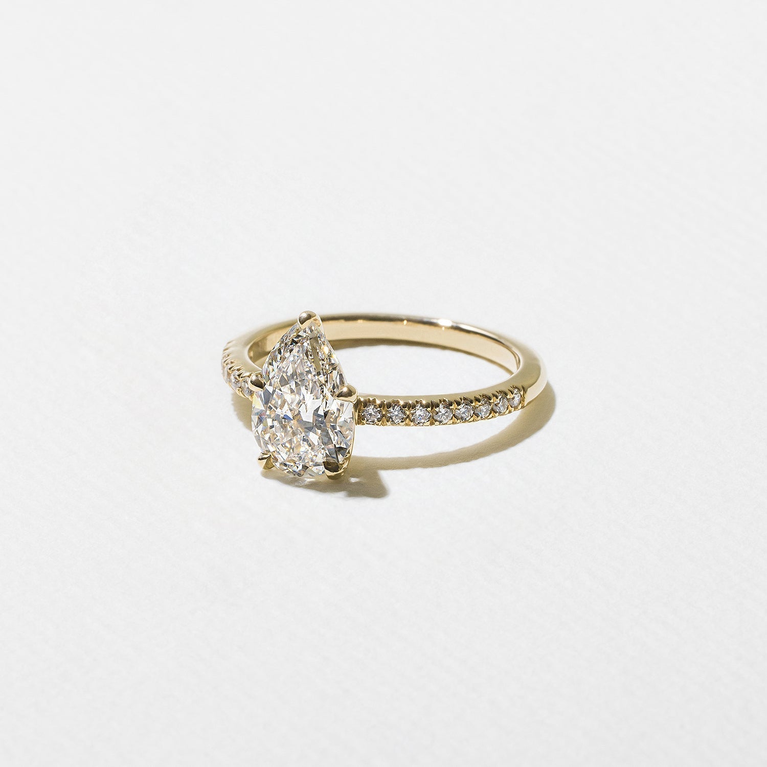 Pear Lab Grown Diamond Pave Setting Engagement Ring