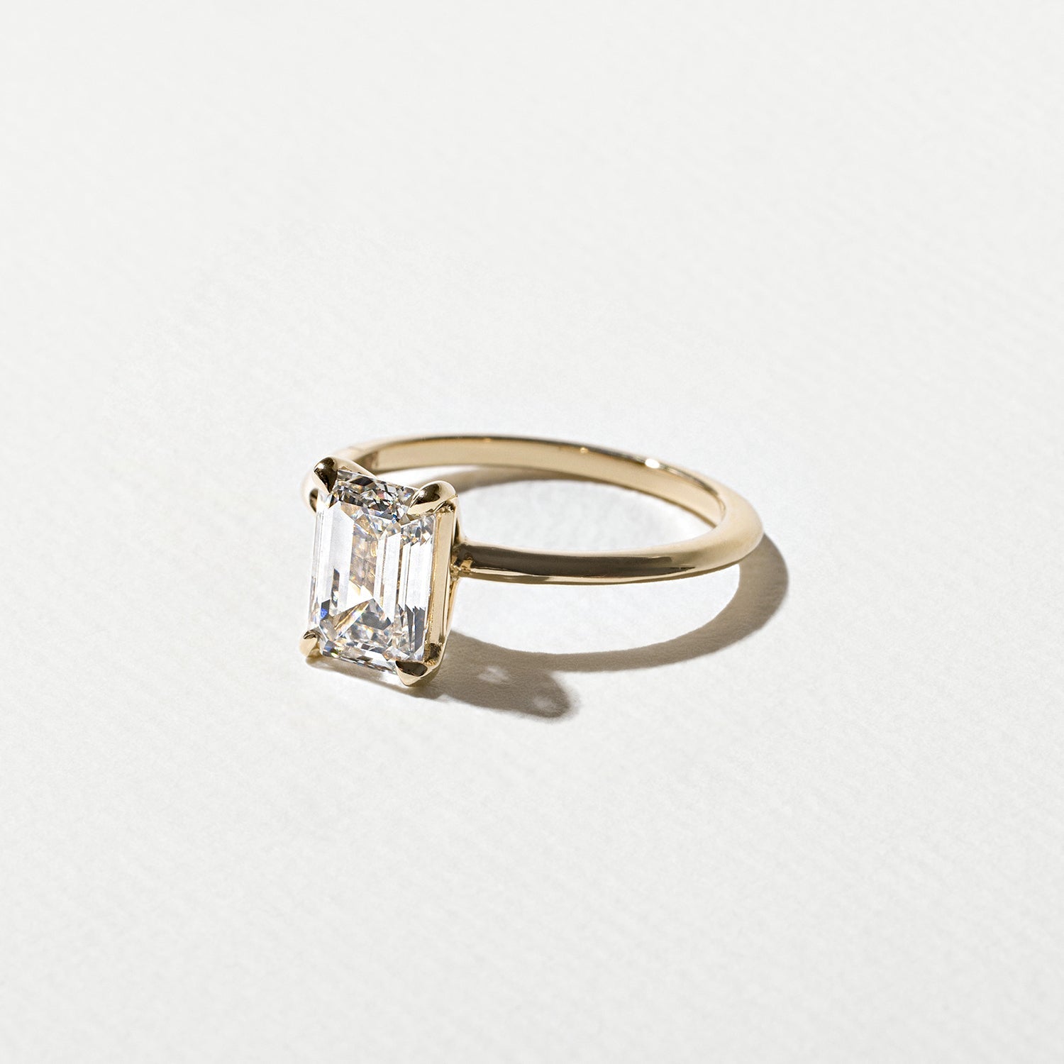 Emerald Lab Grown Diamond Solitaire Engagement Ring