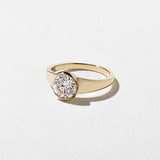 Round Lab Grown Diamond Half Bezel Solitaire Engagement Ring