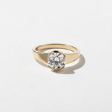 Round Lab Grown Diamond Half Bezel Solitaire Engagement Ring