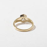 Round Lab Grown Diamond Half Bezel Solitaire Engagement Ring