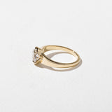 Round Lab Grown Diamond Half Bezel Solitaire Engagement Ring