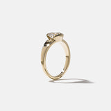 Round Lab Grown Diamond Half Bezel Solitaire Engagement Ring