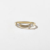 0.23 TCW Round, Tapered Baguette, and Pear unique Wedding Band