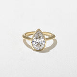 Pear Lab Grown Diamond Bezel Solitaire Engagement Ring