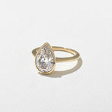 Pear Lab Grown Diamond Bezel Solitaire Engagement Ring