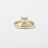 Asscher Lab Grown Diamond Pave Setting Engagement Ring