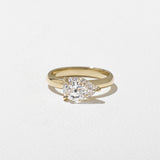East-West Pear Lab Grown Diamond Solitaire Engagement Ring