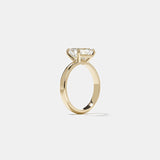 East-West Emerald  Lab Grown Diamond Solitaire Engagement Ring