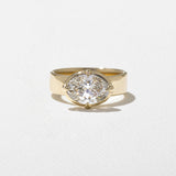East-West Oval Lab Grown Diamond Solitaire Engagement Ring