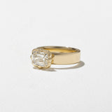 East-West Emerald  Lab Grown Diamond Solitaire Engagement Ring