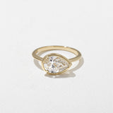 Pear Lab Grown Diamond Bezel Solitaire Engagement Ring