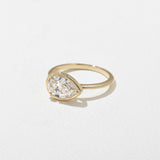 Pear Lab Grown Diamond Bezel Solitaire Engagement Ring