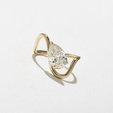 Pear Lab Grown Diamond Unique Solitaire Engagement Ring