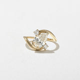 Pear Lab Grown Diamond Three Stone Engagement Ring