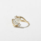 Pear Lab Grown Diamond Three Stone Engagement Ring