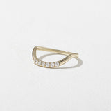 0.14 TCW Round Shape Unique Curved Wedding Band