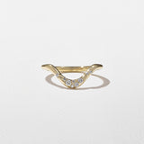 0.10 TCW Round Shape Unique Curved Wedding Band