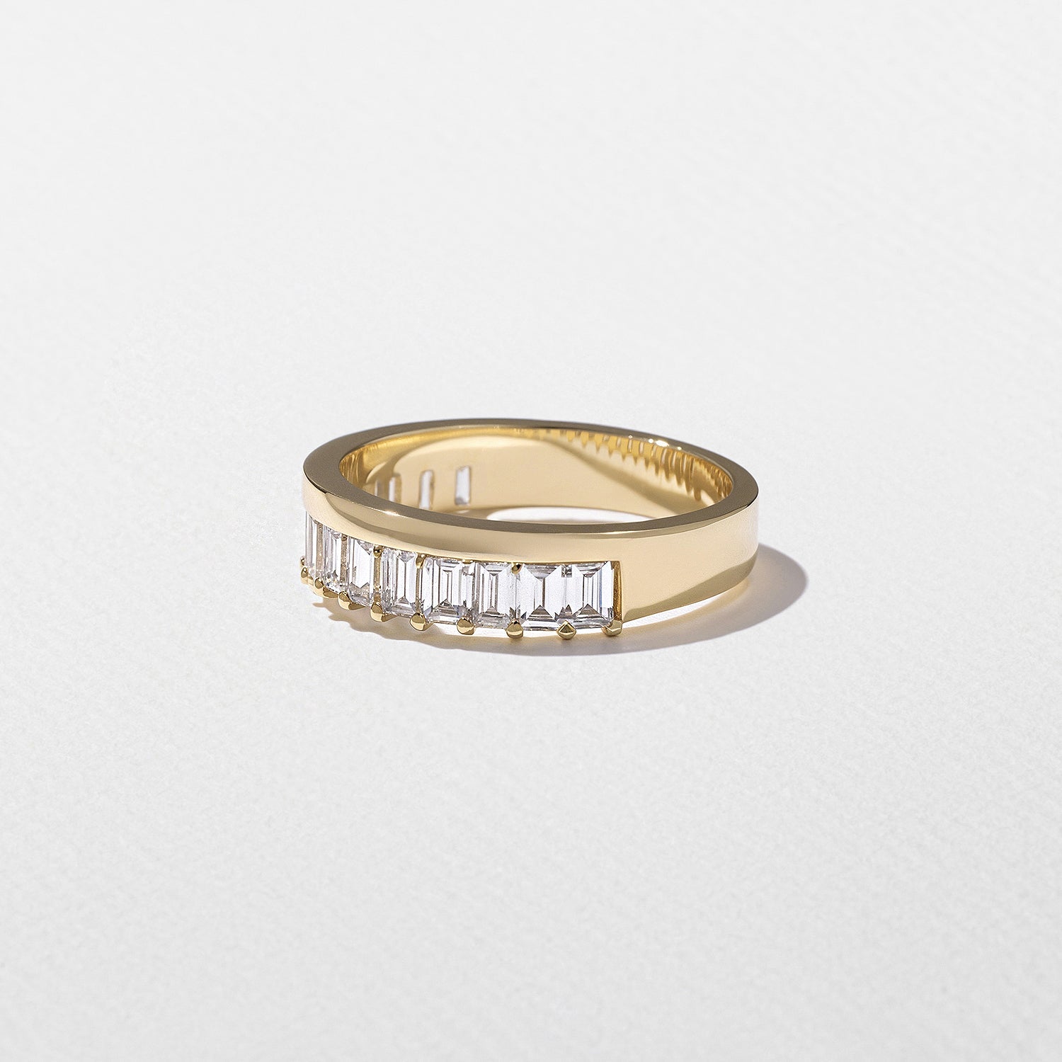 1.27 TCW Baguette Shape Half Eternity Wedding Band