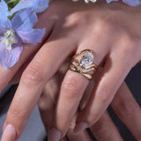 Oval Lab Grown Diamond Unique Engagement Ring
