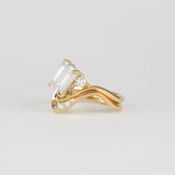 Emerald Lab Grown Diamond Unique Bridal Ring Set