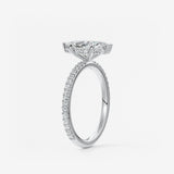 Marquise Hidden Halo Pave Lab Grown Diamond Engagement Ring