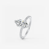 Marquise Hidden Halo Pave Lab Grown Diamond Engagement Ring