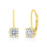 0.90 TCW Round Cut Hoop Moissanite Earrings
