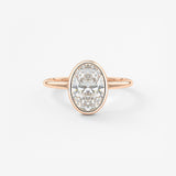 Oval Bezel/ Split Shank Lab Grown Diamond Engagement Ring