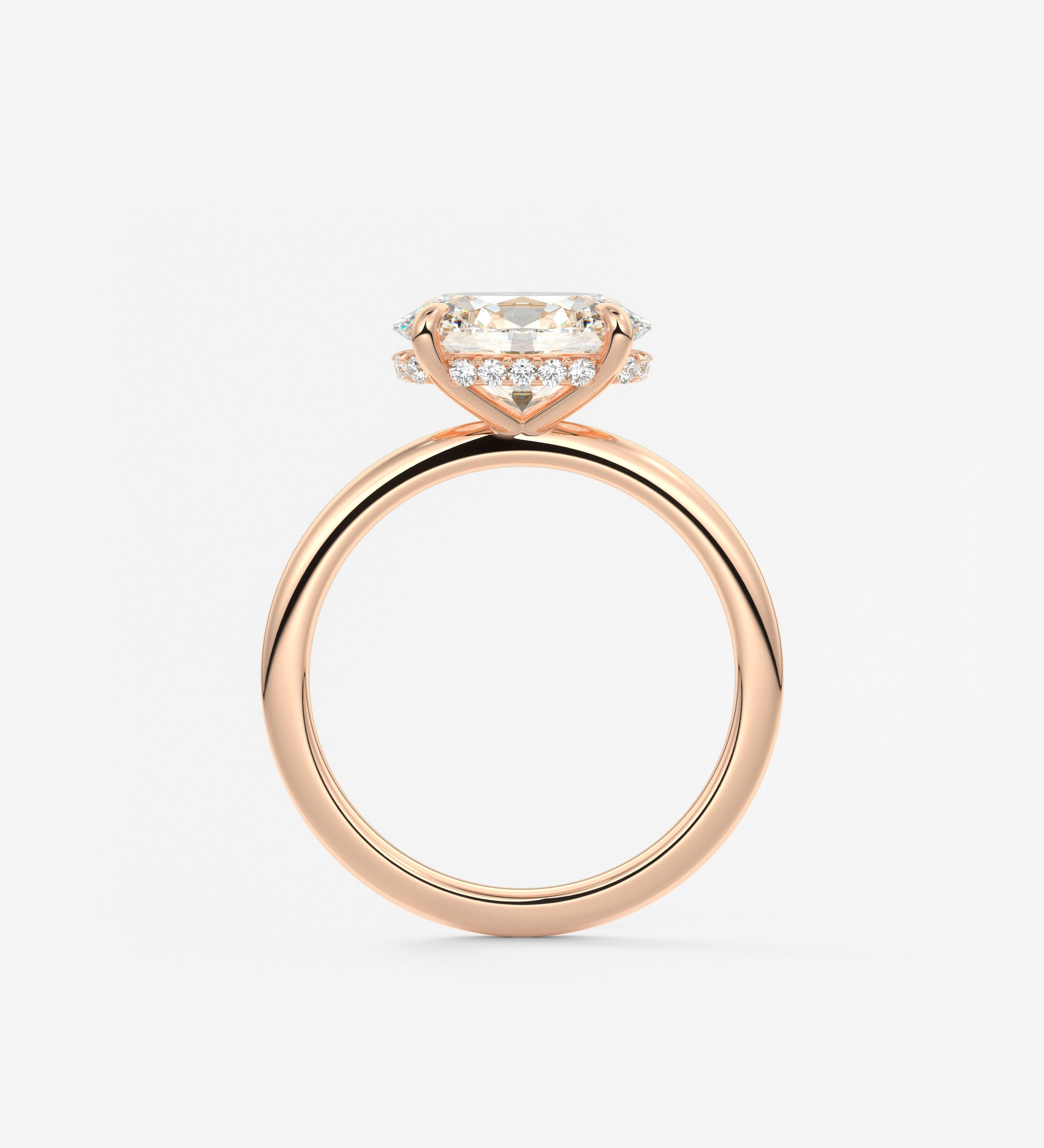 Oval East West Hidden Halo Lab Grown Diamond Engagement Ring