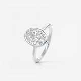 Oval Bezel/ Split Shank Lab Grown Diamond Engagement Ring