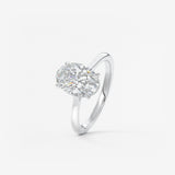 Oval Hidden Halo/Cathedral Lab Grown Diamond Engagement Ring