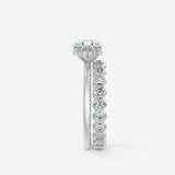 Oval East West Hidden Halo Lab Grown Diamond Engagement Ring