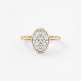 Oval Bezel/ Split Shank Lab Grown Diamond Engagement Ring