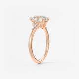 Oval Three Stone Lab Grown Diamond Engagement Ring