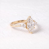 1.75 CT Three Stone Marquise Lab Grown Diamond Engagement Ring