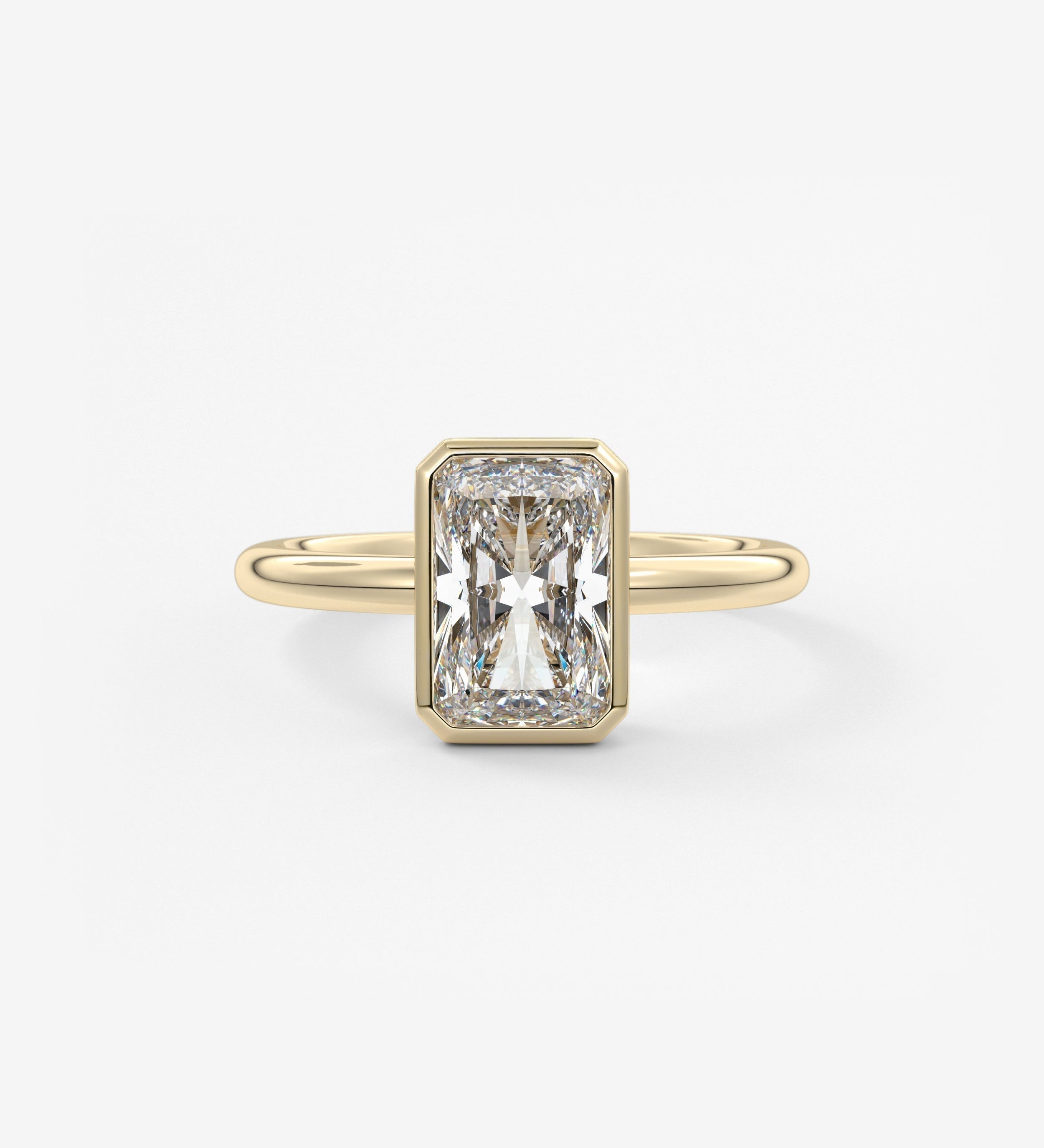 Radiant Bezel Lab Grown Diamond Engagement Ring