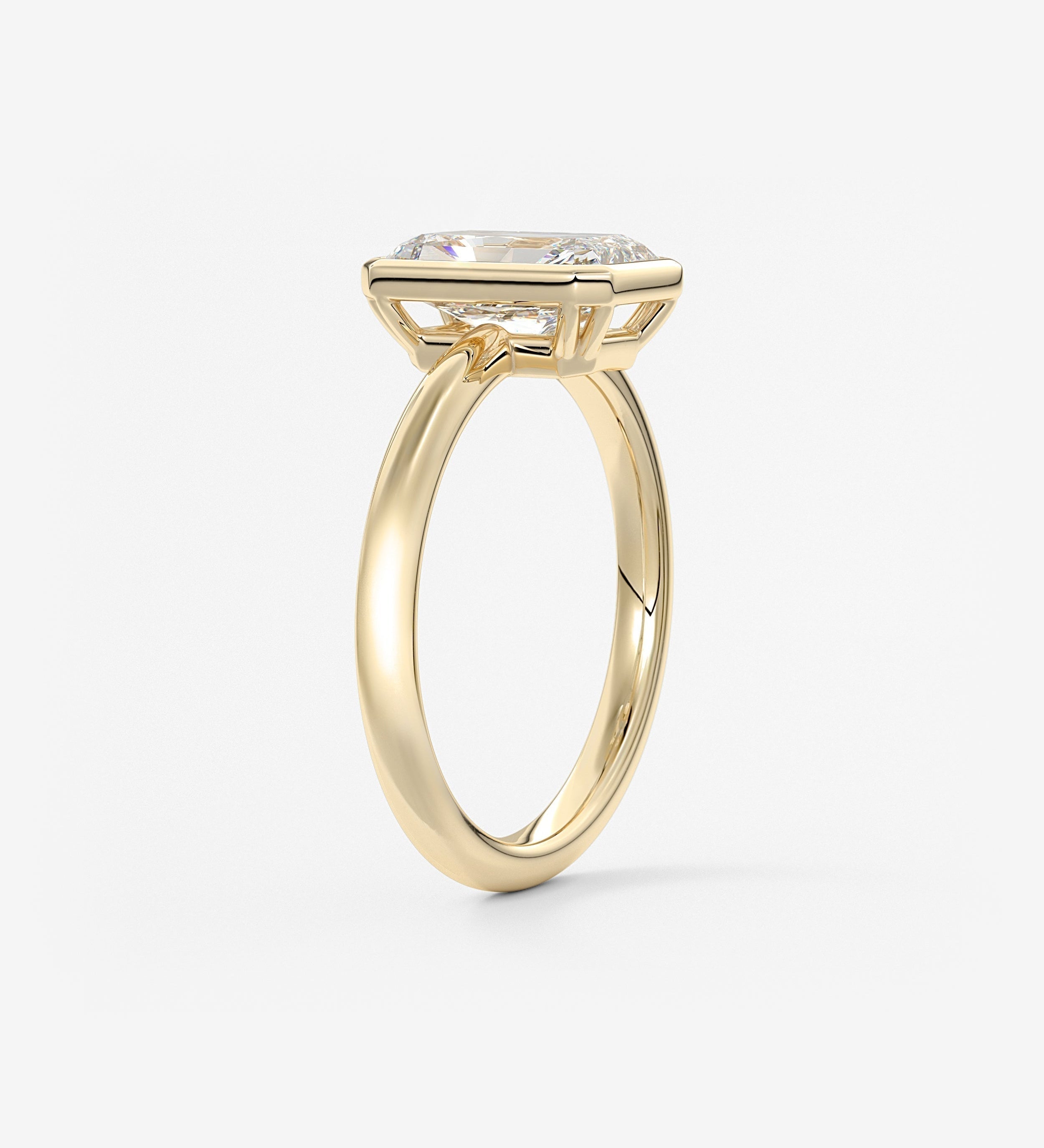 Radiant Bezel Lab Grown Diamond Engagement Ring